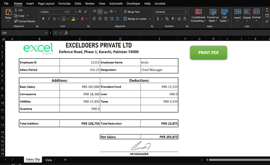 Generate Automate Salary Slips and Manage Payroll with Microsoft Excel